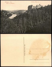 Postcard Leisnig view into the Muldental Castle Mildenstein 1913 picture