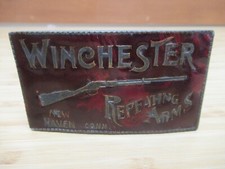 Vintage WINCHESTER REPEATING ARMS Belt Buckle (Red Enamel Finish) picture