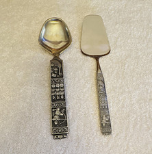 Konge Tinn Pewter Serving Spoon Server/Spatula Set St. Olaf picture