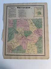 1869 Antique Map of Whitingham Vermont VT by FW Beers Hand Colored picture