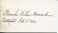 BLANCHE WILLIS HOWARD WRITER / NOVELIST OF ONE SUMMER SIGNED CARD AUTOGRAPH picture