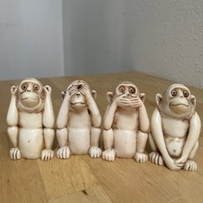 Vintage Four Monkeys (See, Hear, Speak and Do No Evil) Rare Set 70s picture