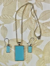 Lot Of 2 VTG Southwest Sterling Silver Mexico Thailand Turquoise Pendant/earring picture