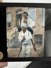 Antqiue Magic Lantern Glass Slide Chosen Korea “Coming To Hospital On Jiggy”  picture