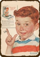 1955 Norman Rockwell Art Kellogg's Vintage-Look DECORATIVE REPLICA METAL SIGN picture