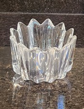 VTG Orrefors Sweden Crystal Fleur Bowl Jan Johansson Hand Signed 5