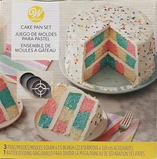 Wilton Round Checkerboard Cake Pan Set, 4-Piece, Steel picture