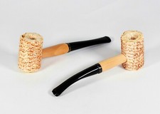 2pc. Straight Curved Large Corn Cob Tobacco Pipe Large Corn Cob Smoking Pipe picture
