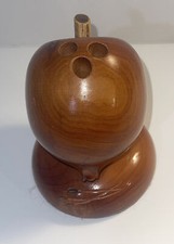 Walnut Wood Apple Pen Holder - Original Walnut Bowl Factory Store - Teacher Gift picture