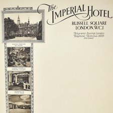 1930s The Imperial Hotel Russell Square Bloomsbury London Note Page Stationery picture