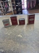 Schilling Vintage Spice Tins Metal Slide Tops Lot of 4 picture