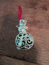 Lenox Sparkle & Scroll Snowman Ornament Silverplate Christmas Holiday Winter picture