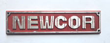 Vintage NEWCOR Industrial Machine Nameplate Sign Cast Heavy Red Michigan - 13