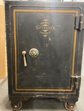 Antique black Diebold safe picture