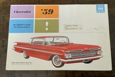 Vintage 1959 Chevrolet Foldout Sales Brochure Mailer Impala Bel Air Biscayne picture