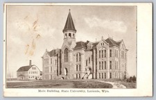 Laramie WY Wyoming State University Main Building Early 1900s Postcard picture