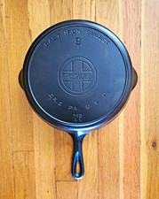 Griswold No. 9 Large Block Logo Cast Iron Skillet with Heat Ring picture