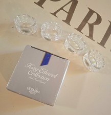 Vintage Gorham King Edward Collection Lead Crystal Napkin Rings set Of 4 picture