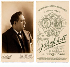 Antique Chicago Cabinet Card Portrait c.1885–1895 by J.B. Scholl Unidentified picture