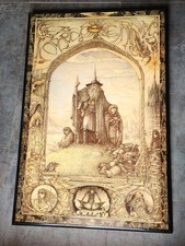 ORIGINAL 1976 Vintage Lord of the Rings Tolkien Laquer Art 25 X 35 Inches Jewel picture