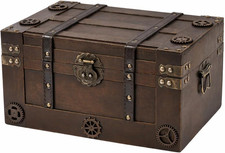 Vintage Treasure Box,Large Treasure Chest for Keepsakes, Wooden Keepsake Box Siz picture