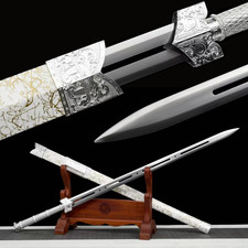 Traditional Chinese Han Sword Stainless Steel with Scabbard Collectible Replica picture