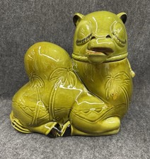 Vintage DORANNE of CALIFORNIA Ceramic Cookie Jar HUMPY CAMEL Avocado Green USA picture