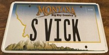 S VICK Vanity License Plate Montana High School Courtland Virginia picture