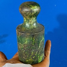 Vintage Xiuyan Jade Seal Antique Style Old Jade Carving Collectible picture
