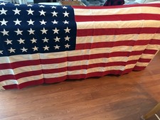 Vintage Betsy Ross bunting 3’6” X 6’8” American flag 48 stars picture