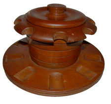 Vintage Aztec 9 Pipe Walnut Lazy Susan 10