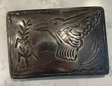 Vintage TA BEGAY Navajo STERLING SILVER Hand crafted  Belt Buckle & Belt picture