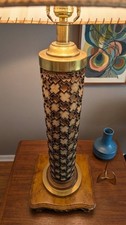Mid Century Textile Wallpaper Roller Table Lamp Jacob Kielland-Brandt Copenhagen picture
