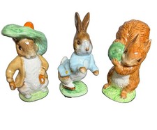 Vintage Beswick Beatrix Potter Figurines Peter Rabbit Benjamin Bunny Squirrel picture
