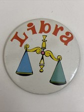 Vintage Libra Button Pin Made In USA Armour September 23 To October 22 picture
