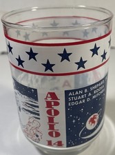 VTG Apollo 14 Cup  Moon Landing 1971 Collector Glass Libby Blue 4” picture