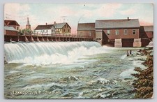 Lakeport NH New Hampshire The Dam Waterfalls Antique 1909 Postcard picture