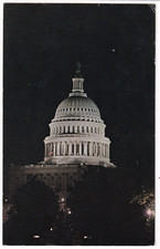WASHINGTON D.C. USA 1965: THE CAPITOL of 1793, Night Photograph, Col. Photocard picture