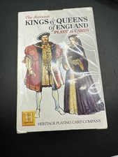 1992 Famous Kings and Queens of England Playing Cards Heritage Toy & Game Sealed picture