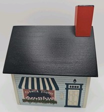 Vtg Folk Art Still Bank Windfield Designs 1991 Signed H Musser Flower Shoppe picture