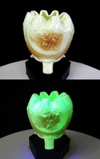 Northwood Nutmeg Custard Vaseline Glass EAPG Fine Cut Roses 4