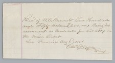 1867 San Francisco CA Union Party Campaign Assessment Receipt RARE picture
