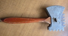 Treenware Meat Tenderizer Butcher Mallet Wooden Handle Cleaver Axe 5 blades VTG picture
