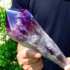 1.8-2.2lb Natural Amethyst obelisk scepter Crystal Wand Point Specimen Healing picture