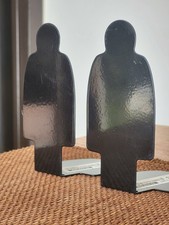 VTG Pair/2 IKEA Black Metal BOOKENDS 2-D Man Shape/Human Silhouette POST MODERN picture