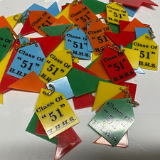Vintage 1951 Hasbrouck Heights HS “Square M Puzzle” Keychain Lot 12  picture