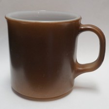 Anchor Hocking Oven Proof Brown Fired On Milk Glass Mug picture