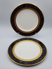 Noritake Opulence Marble Border Gold Encrusted Band Dinner Plates Set of 2 picture