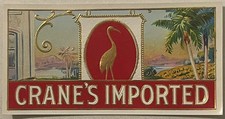 Antique Crane's Imported Embossed Cigar Label 🚬 Indianapolis, IN 1900s - 1920s picture