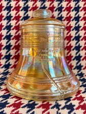 VTG 1976 Liberty Bell Cookie Jar Carnival Glass Pass & Stow Bicentennial 8” picture